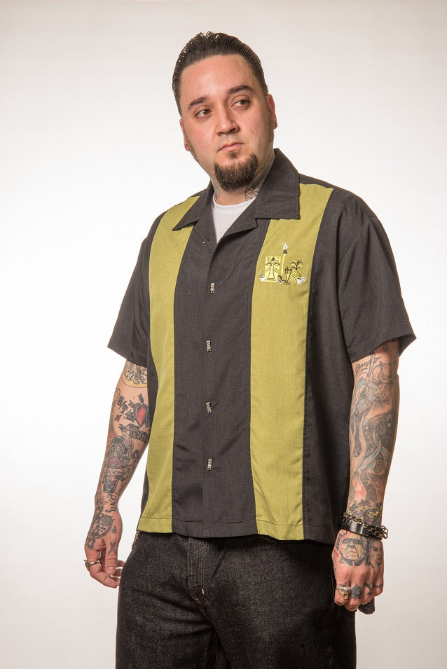 The Mickey Bowling Shirt in Green by Steady Clothing