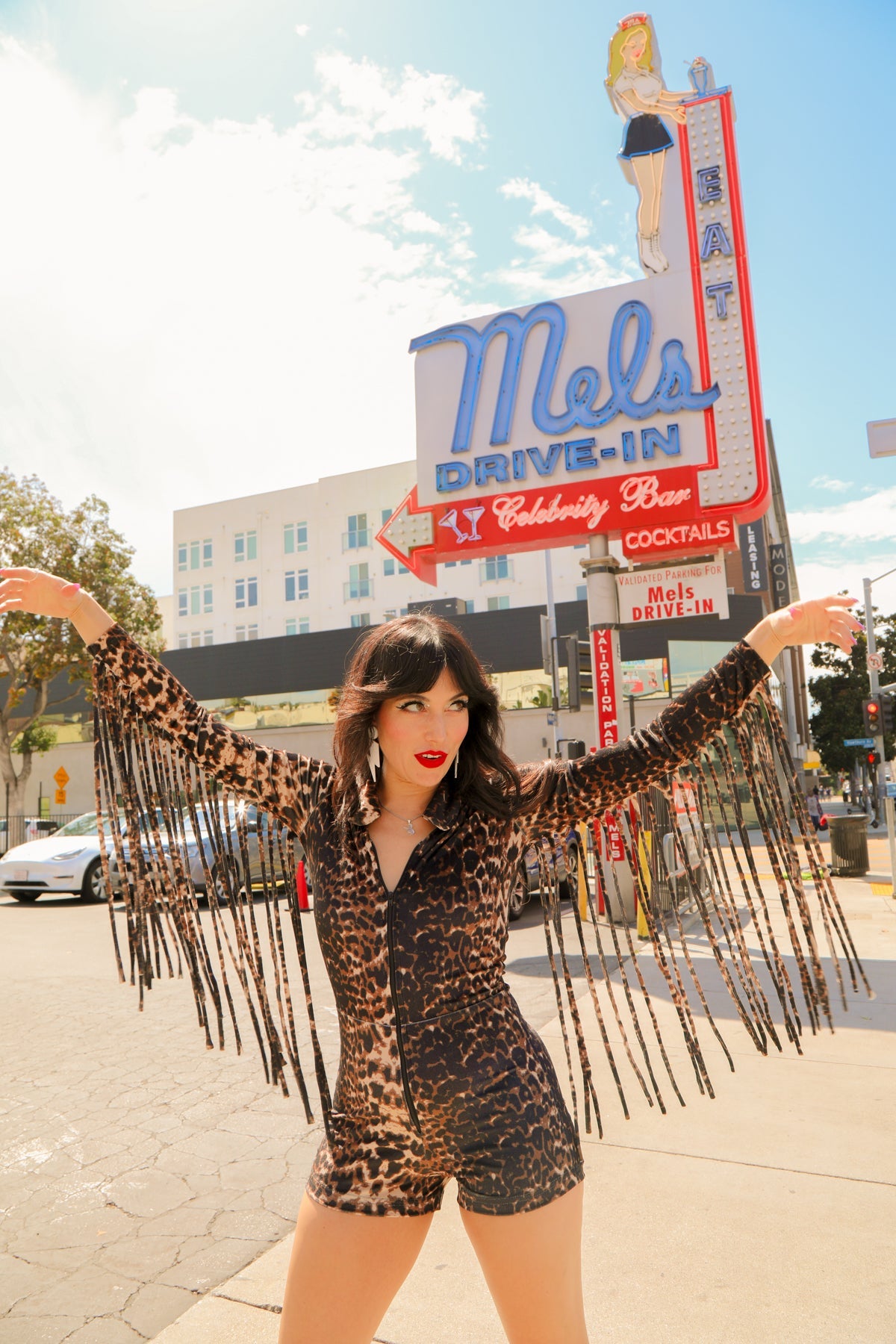 Leopard Fringe Romper