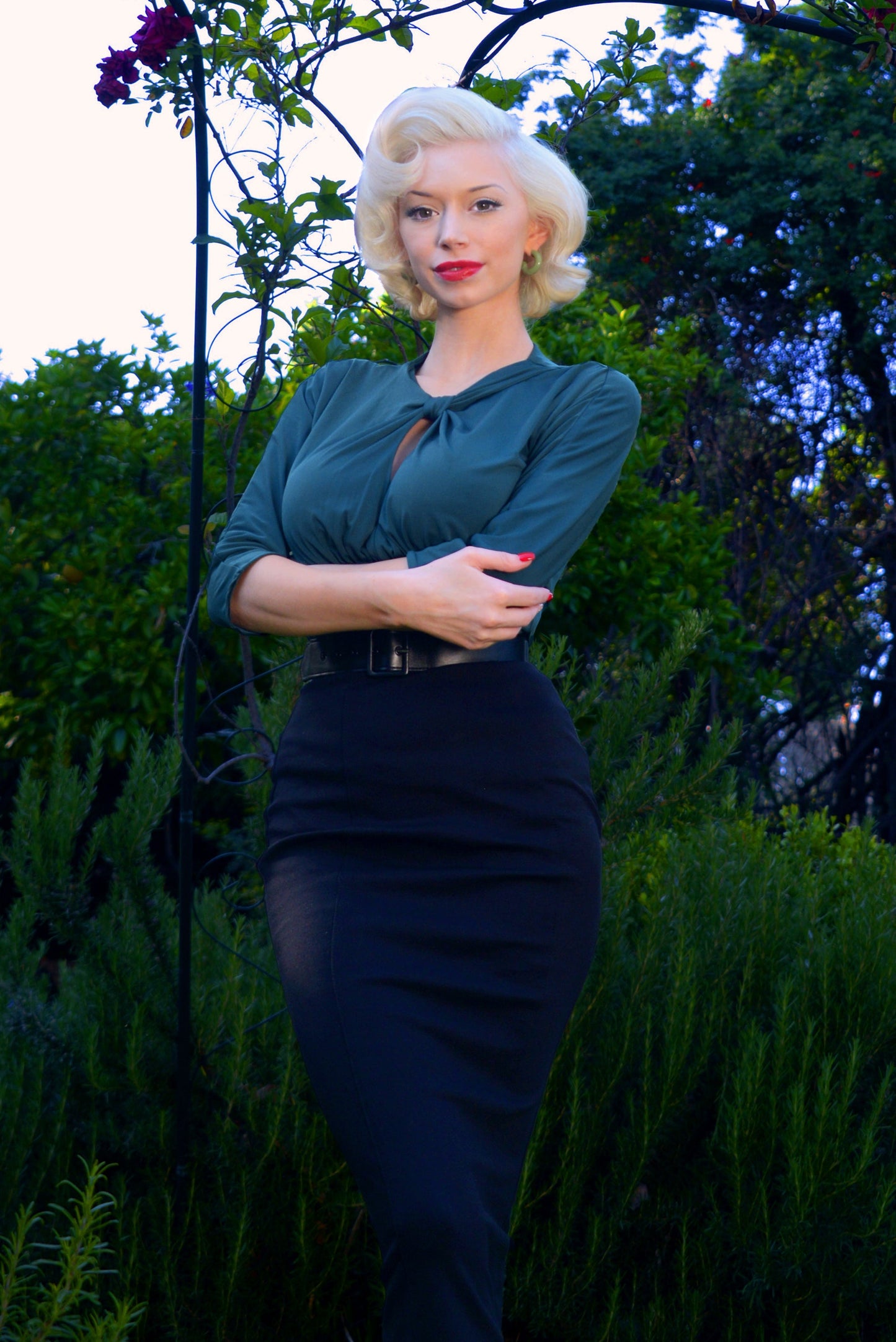 Malia Top in Dark Green ITY | Laura Byrnes Design