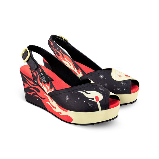 Chocolaticas® She's On Fire Women's Sandal Wedge Shoes