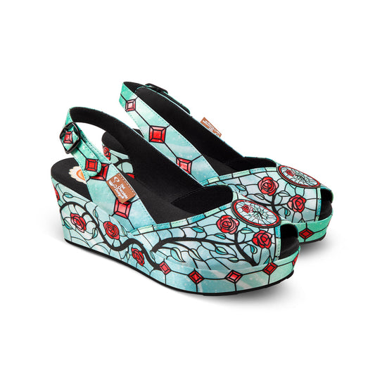 Chocolaticas® Stained Roses Women's Sandal Shoes