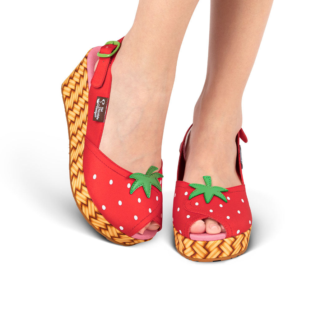 Chocolaticas® Strawbella Women's Sandal Wedge Shoes