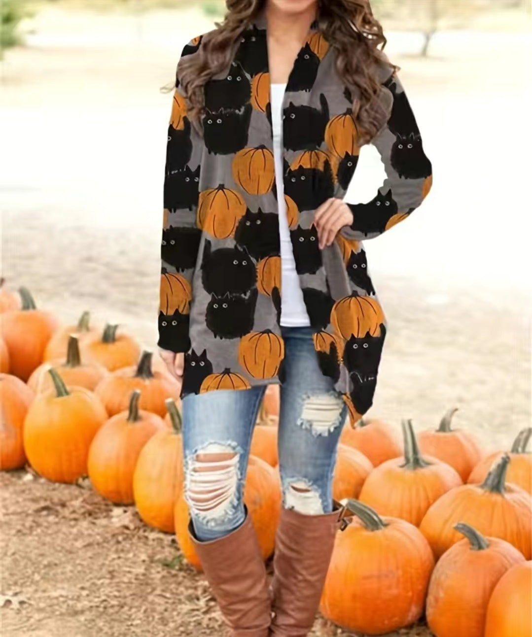 Pumpkin and cat discount sweater