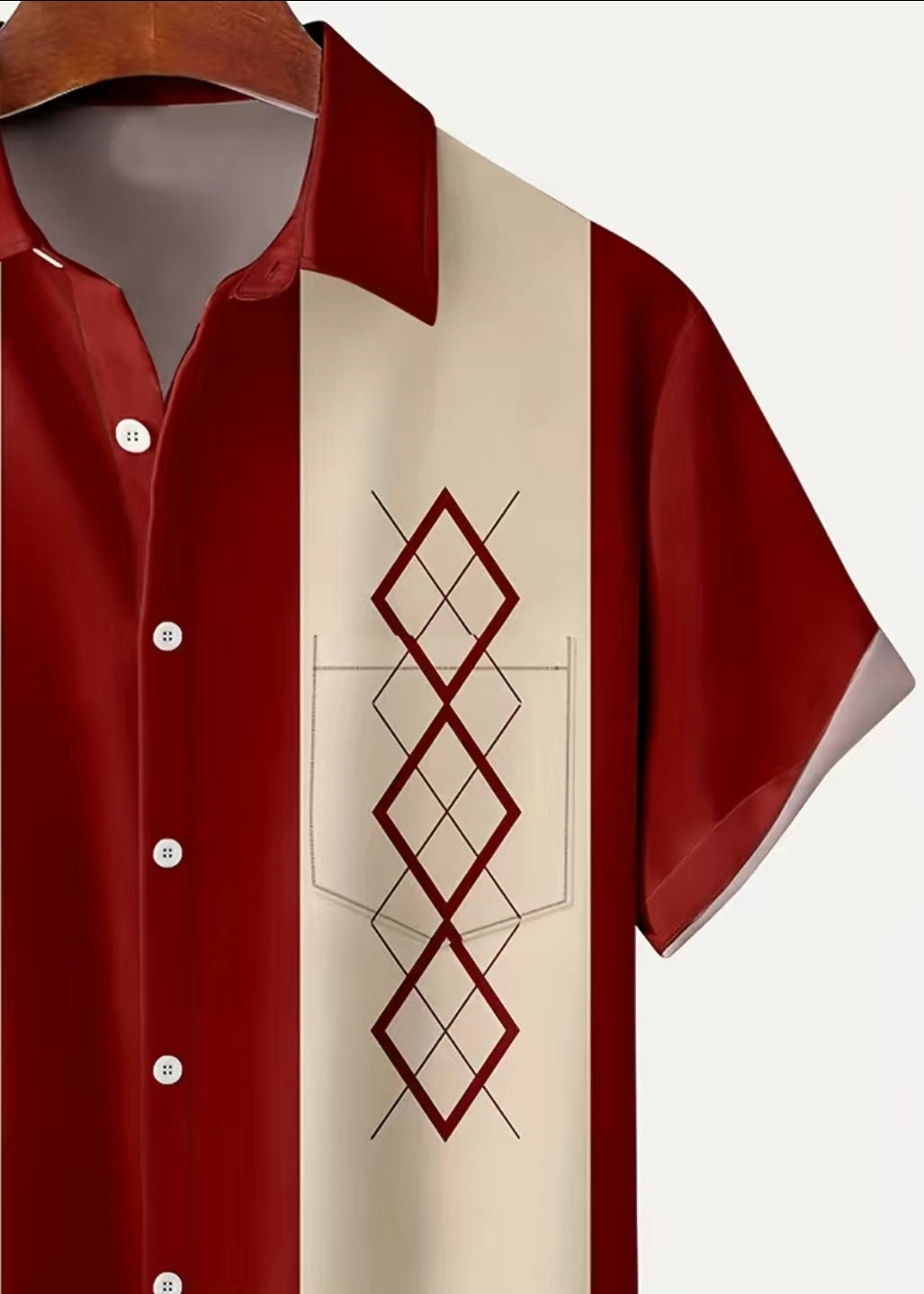 Geometric Vintage Style Button Up Shirt