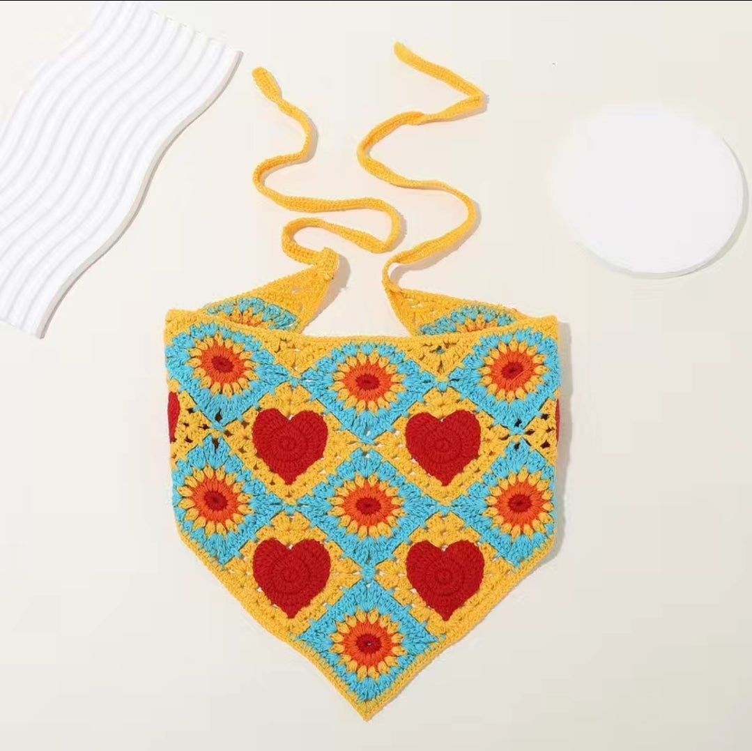 Heart Crochet Hair Scarf