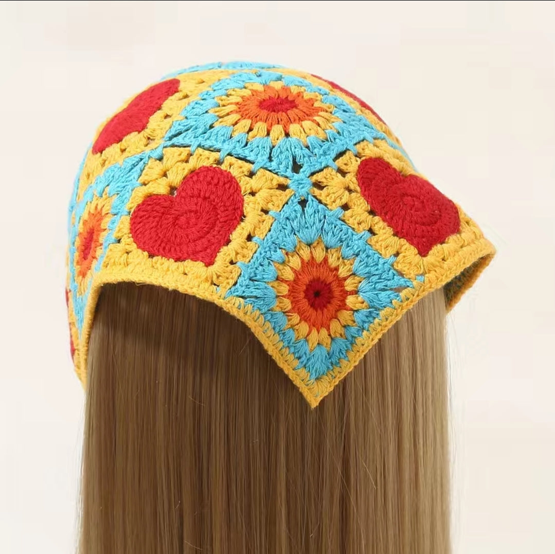 Heart Crochet Hair Scarf