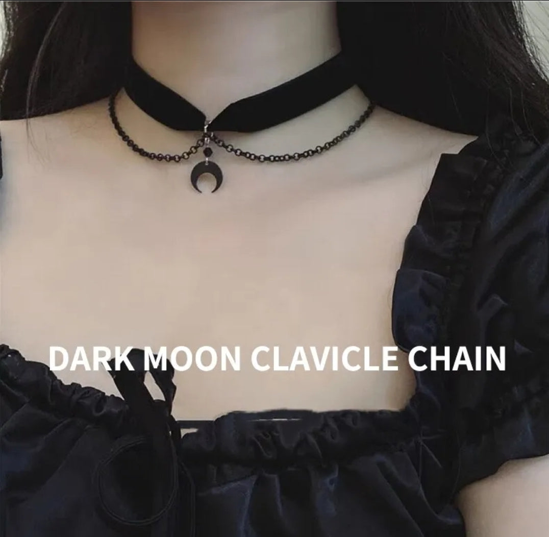 Dark Moon Velvet Choker Necklace