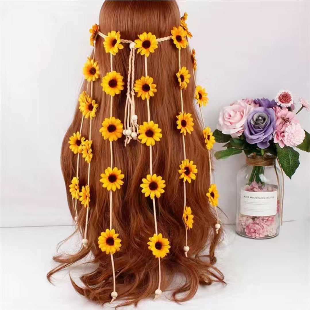 Bohemian Sunflower Hair Crown