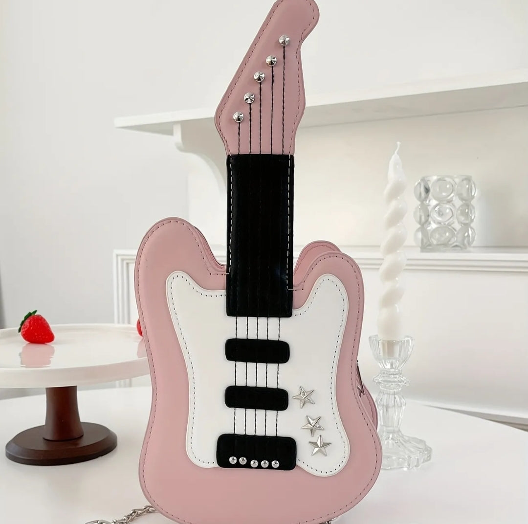 Pink Guitar Crossover Purse