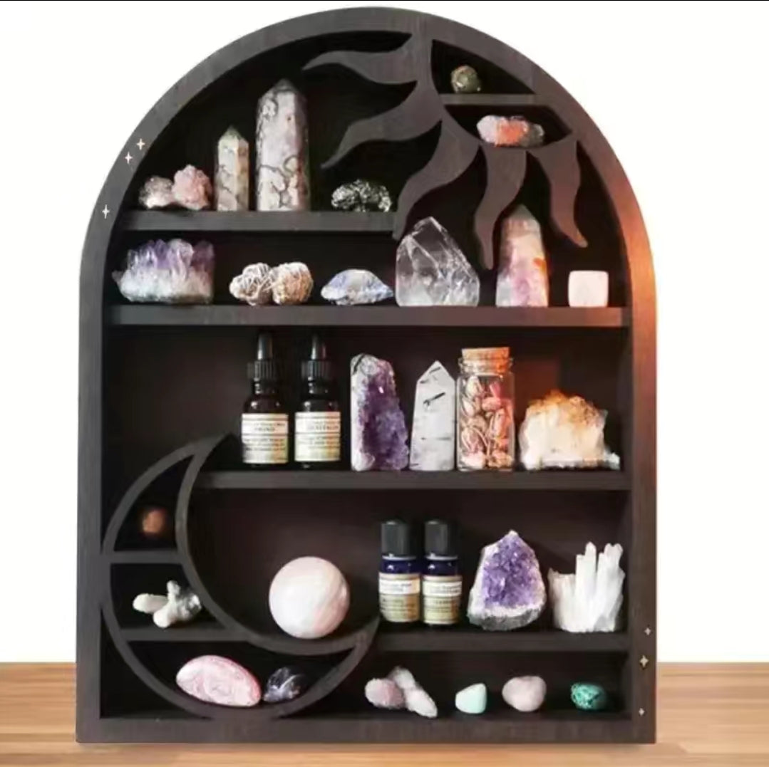 Crescent Moon Crystal Display Shelf