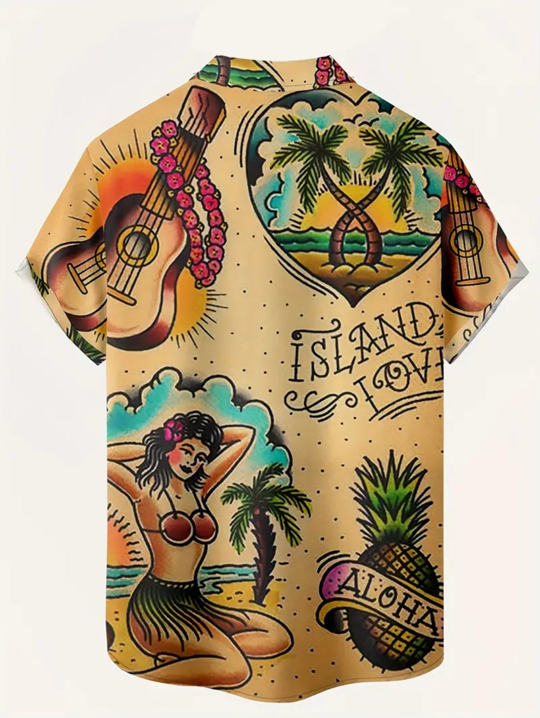Hawaiian Print Button Up Shirt