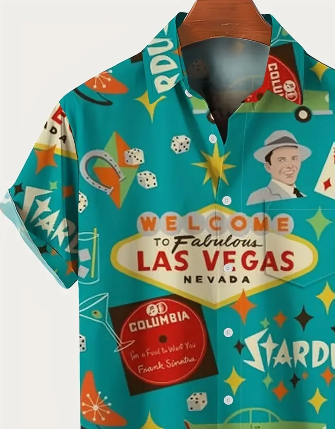 Retro Las Vegas Frank Sinatra Button Up Shirt
