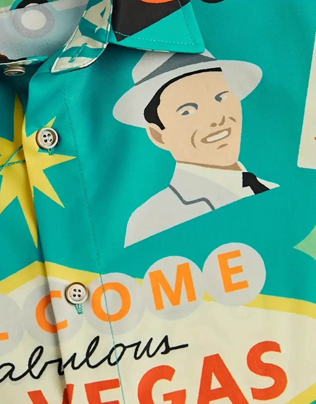 Retro Las Vegas Frank Sinatra Button Up Shirt