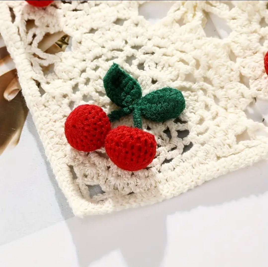 Cherry Crochet Hair Bandana