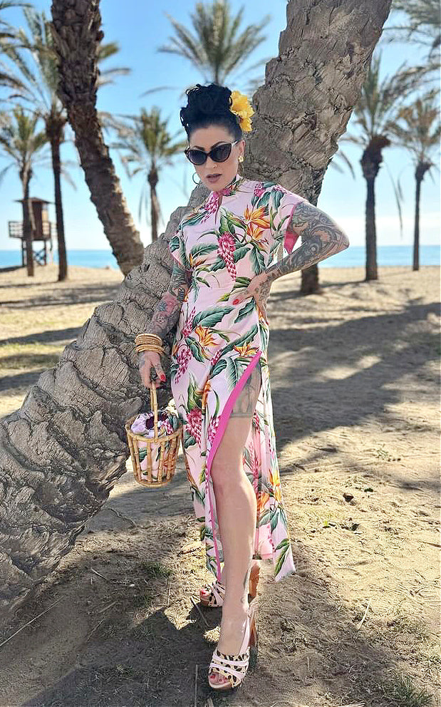 the Rockin' Tiki Shoes - with a Vixen Pink Leather and Leopard Slingback