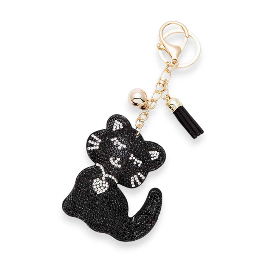 LA Jewelry Plaza - Black Cat Crystal Key Chain: Black