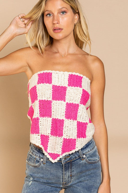 Checkered Crochet Top