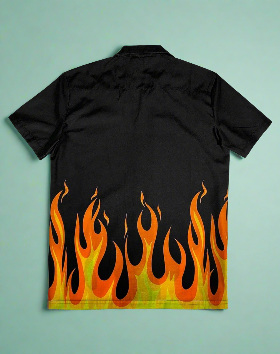 Men's Flame Button Up Shirt