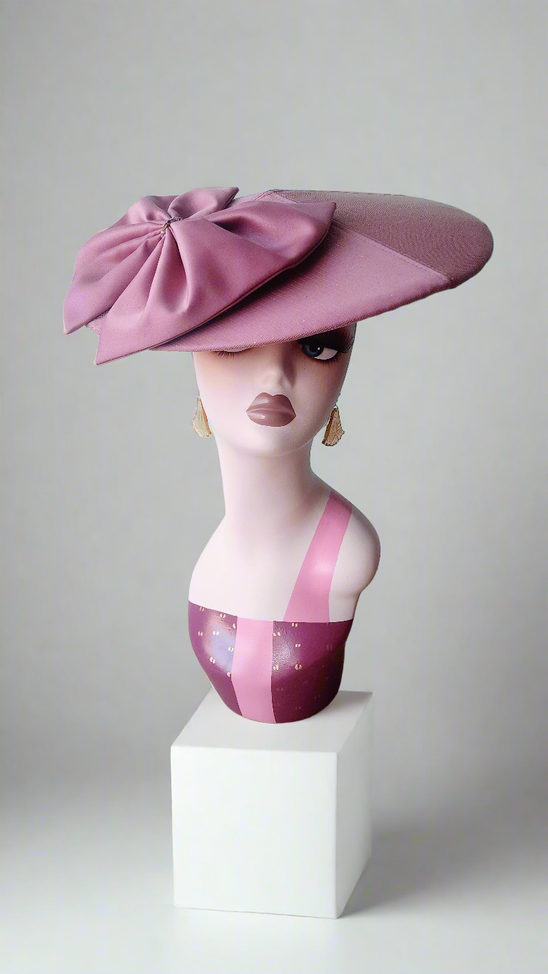 Dusty Rose Saucer Hat by Hollyville