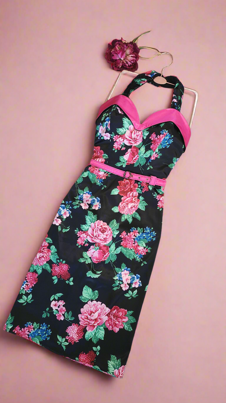 Floral Satin Wiggle Dress by Hollyville Floral Satin Wiggle Dress by Hollyville