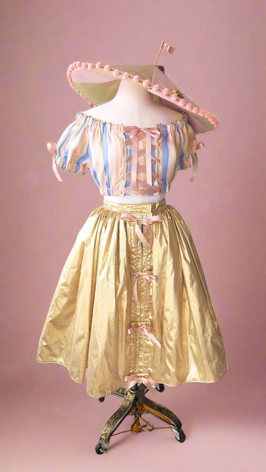 Metallic Gold Lamé Tearaway Skirt by Hollyville