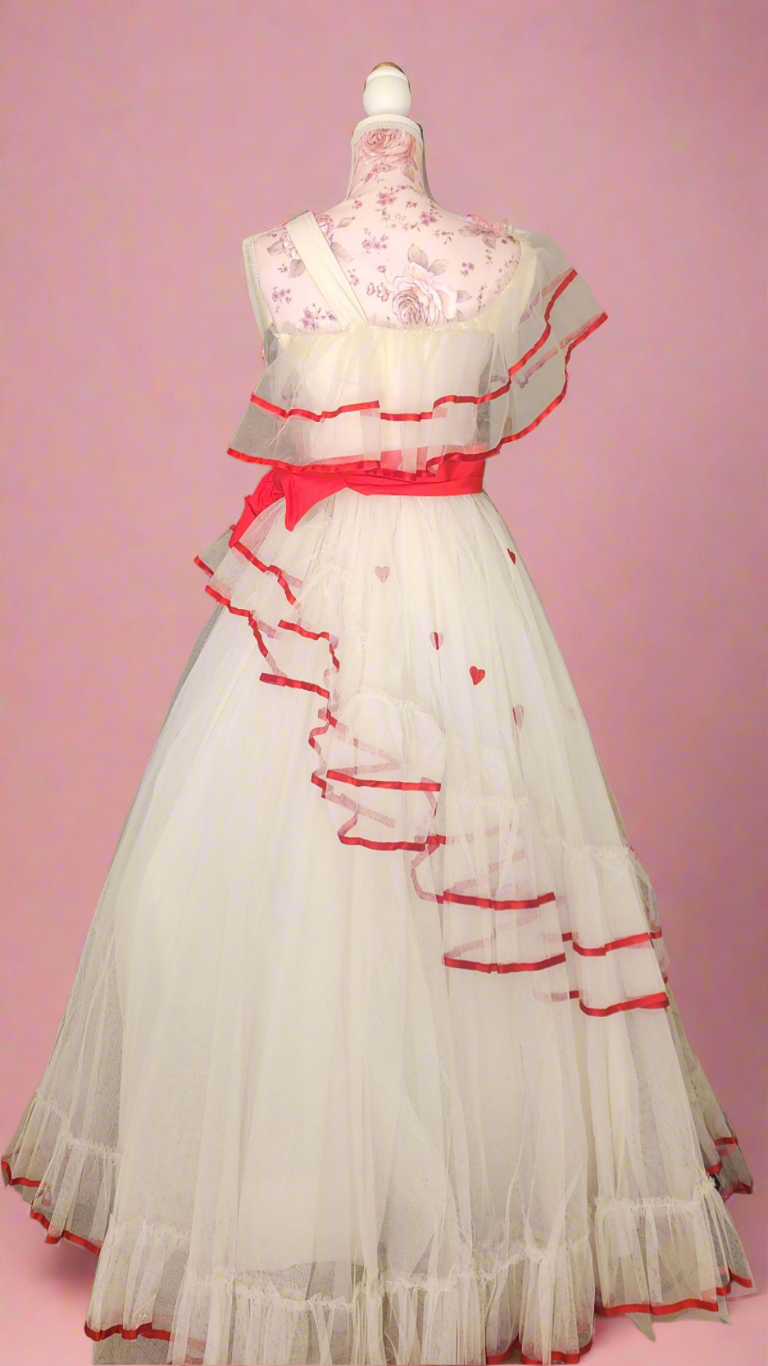 Vintage Heart Tulle Ruffle Dress