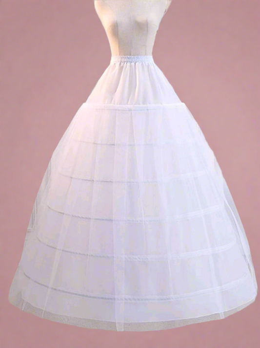 White Crinoline Bridal Quinceanera Petticoat Hoop Skirt