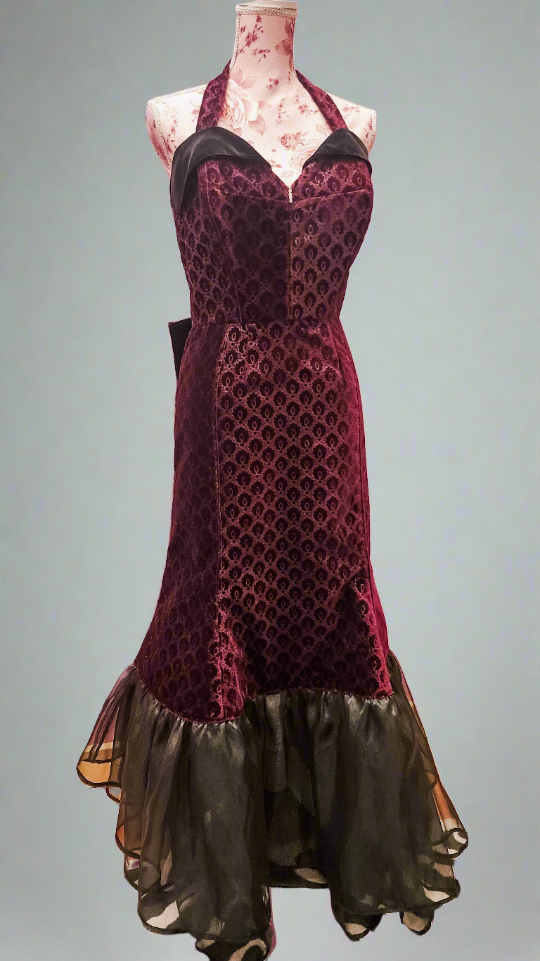 Scarlet Red Velvet Fishtail Dress by Hollyville