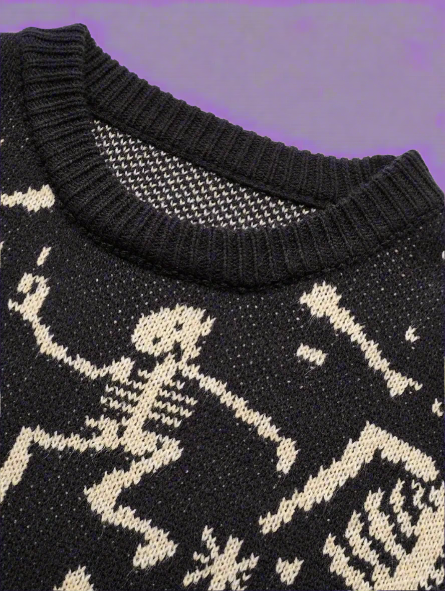 Halloween Skeleton Crew Neck Sweater