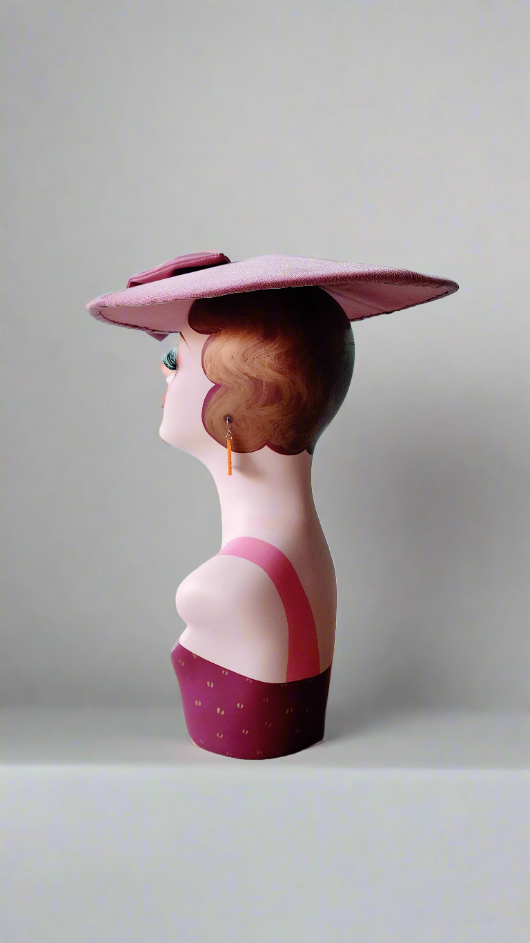 Dusty Rose Saucer Hat by Hollyville