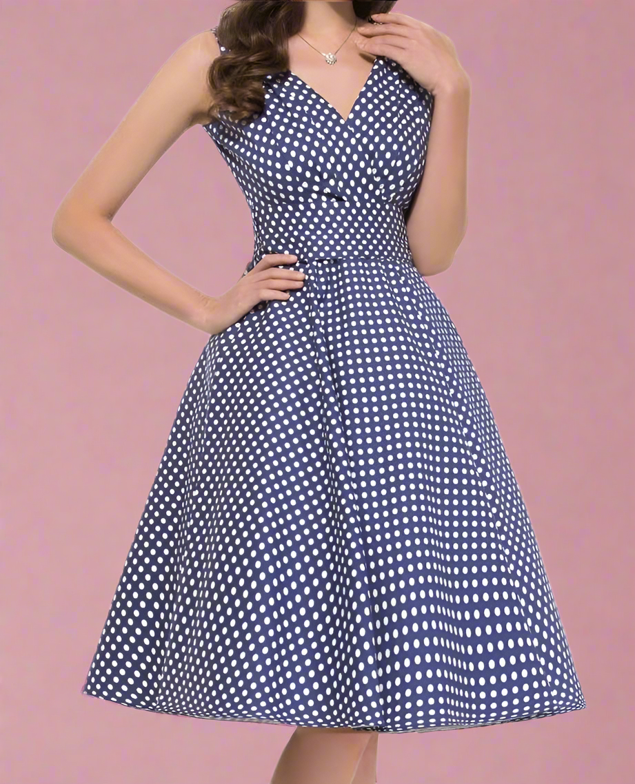 Julie Fit and Flare Polkadot Dress by Miss Lulo