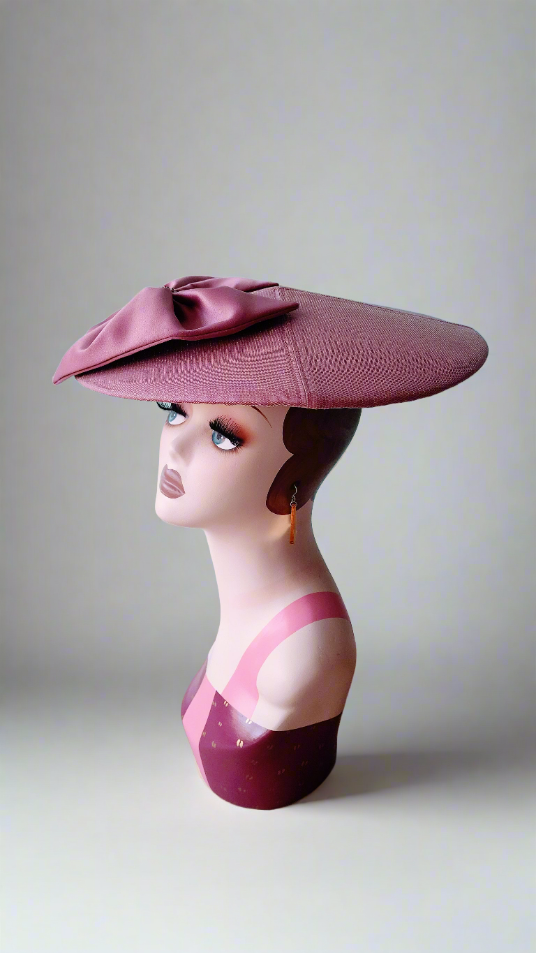 Dusty Rose Saucer Hat by Hollyville