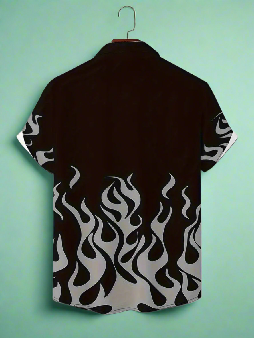 Men's Flame Button Up Shirt