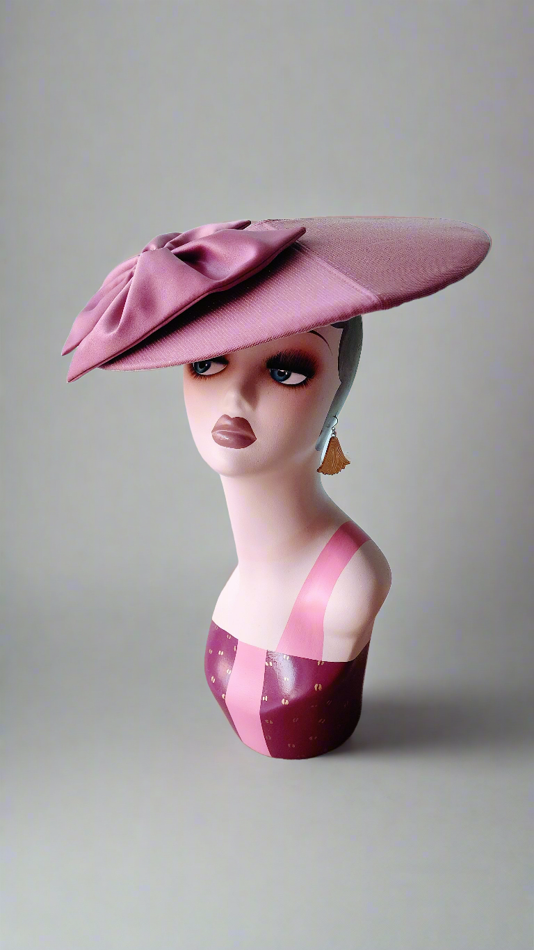 Dusty Rose Saucer Hat by Hollyville