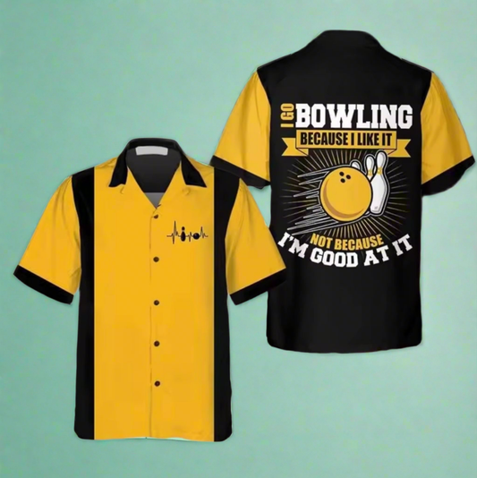 Yellow Retro Bowling Button Up Shirt
