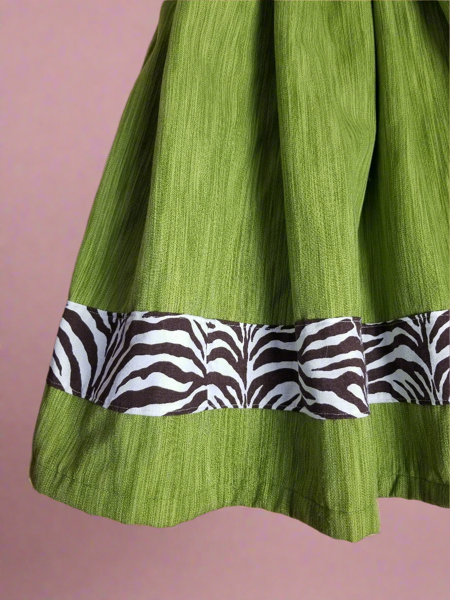 Chartruese Zebra Retro Pinup Rockabilly Dress by Hollyville