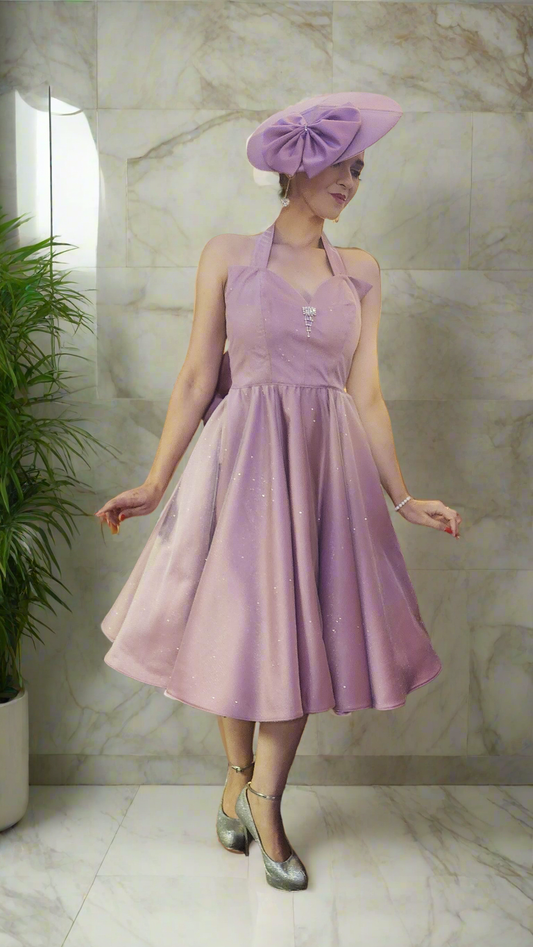 Dusty Rose Vintage Couture Inspired New Look Swing Dress by Hollyville