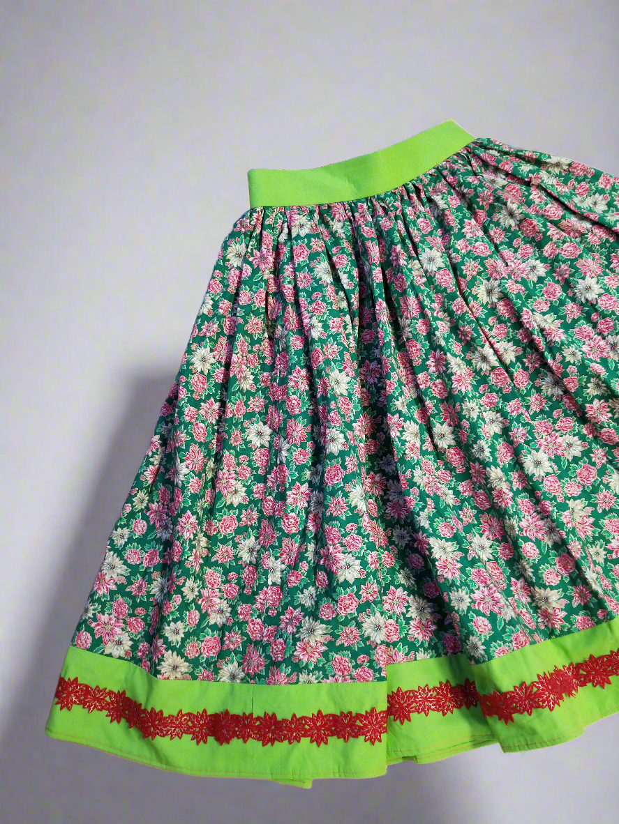 Poinsettia Holiday Skirt by Hollyville