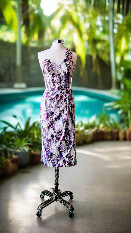 Purple Sarong Tiki Dress by Hollyville as seen in the VIVA Las Vegas Rockabilly Weekend Fashion Show #27 2024