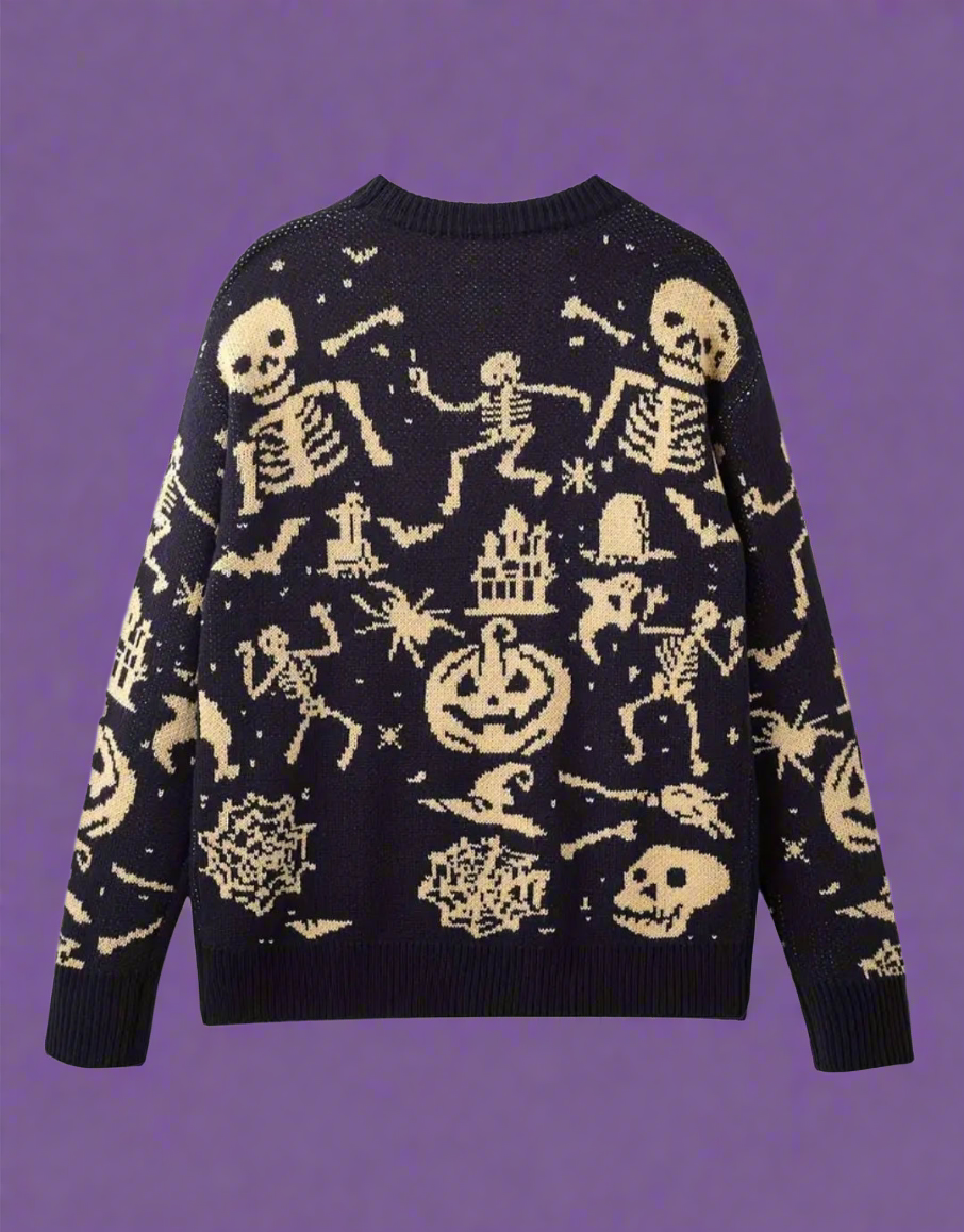 Halloween Skeleton Crew Neck Sweater