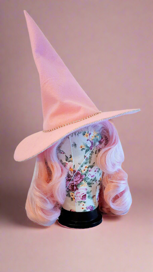 Pink Rhinestone Witch Hat by Hollyville