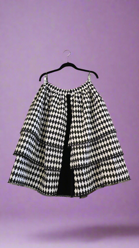 Queen of Hearts Harlequin Diamond Argyle Top and Skirt Set by Hollyville