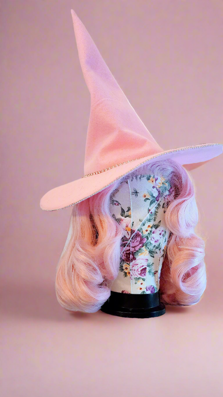 Pink Rhinestone Witch Hat by Hollyville