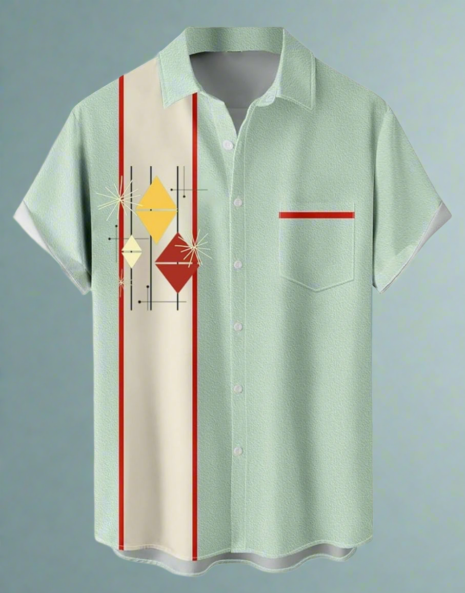 Diamond Midcentury Modern Button Up Shirt