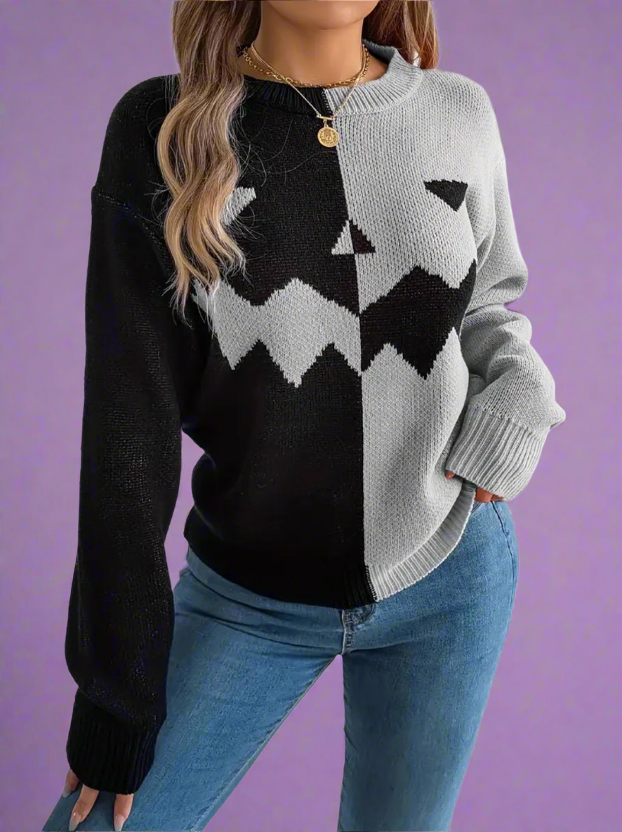 Halloween Pumpkin Jack O Lantern Sweater