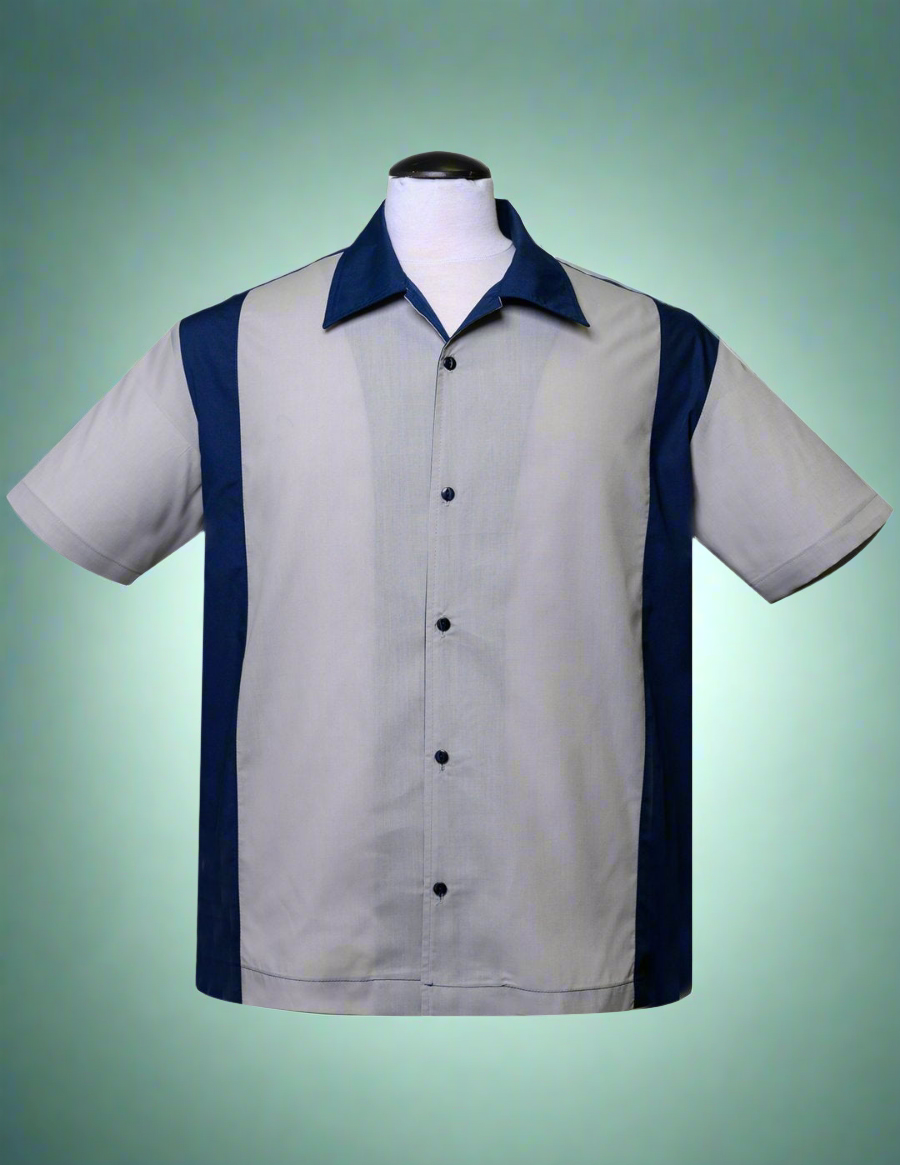 Men's Garage Shirt in Navy/Silver by Steady Clothing