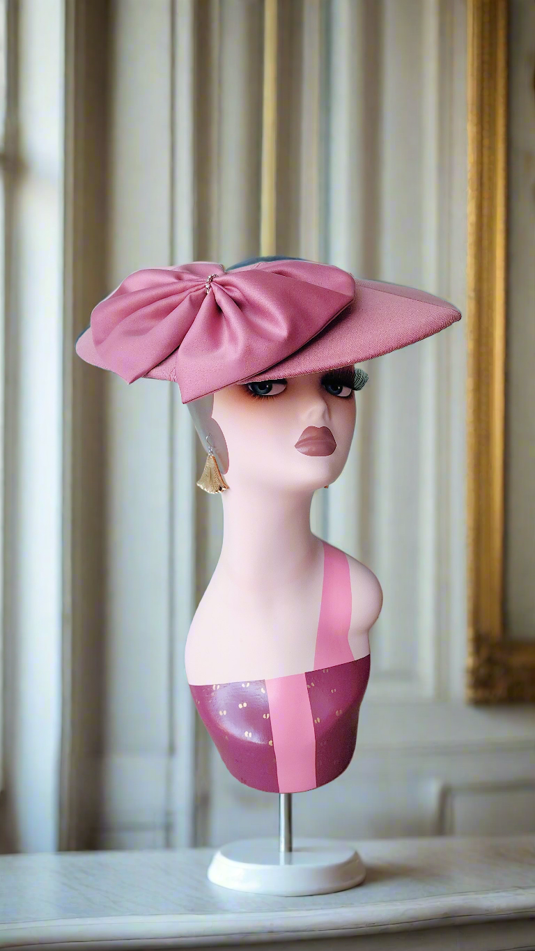 Dusty Rose Saucer Hat by Hollyville