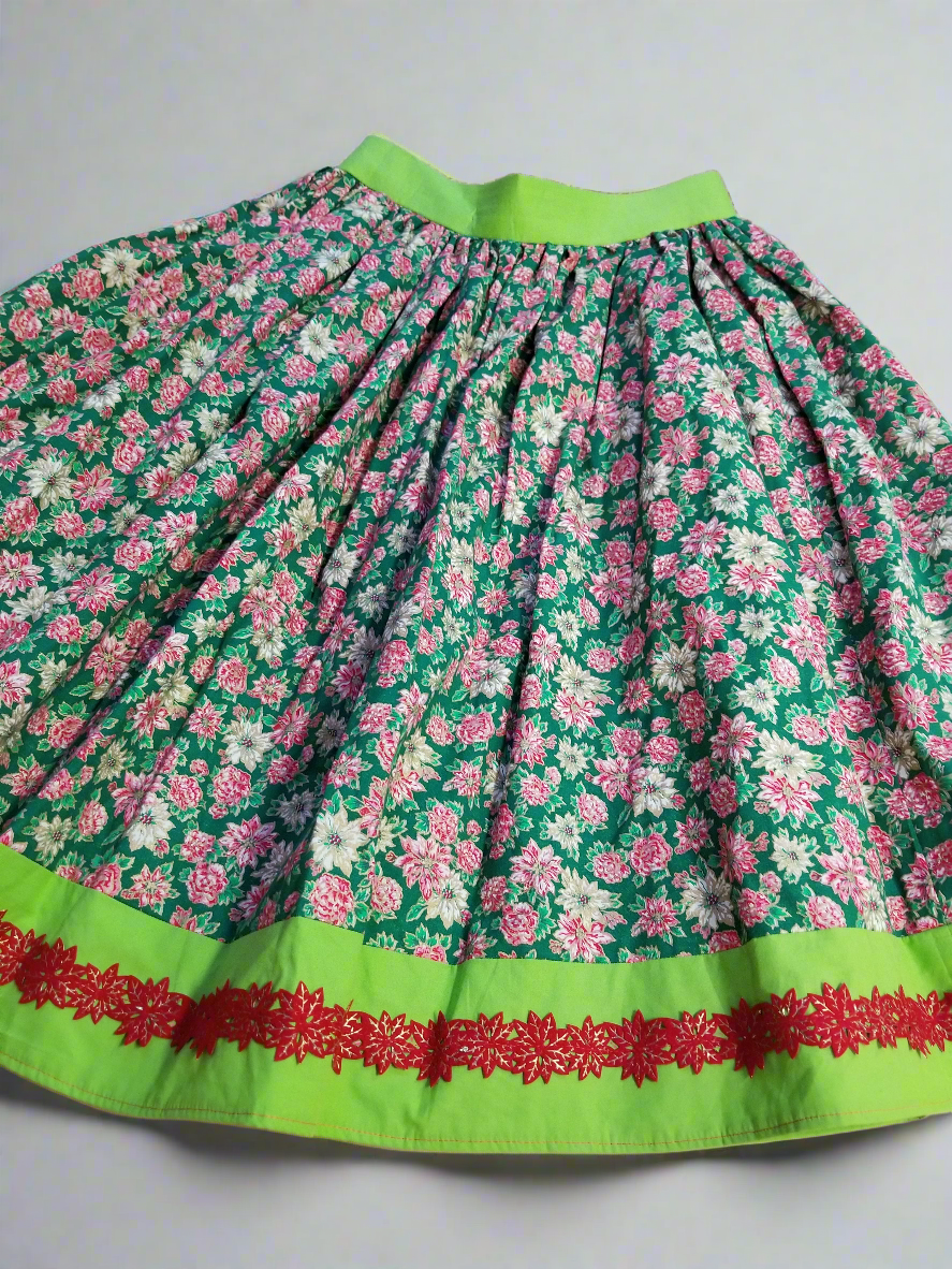 Poinsettia Holiday Skirt by Hollyville