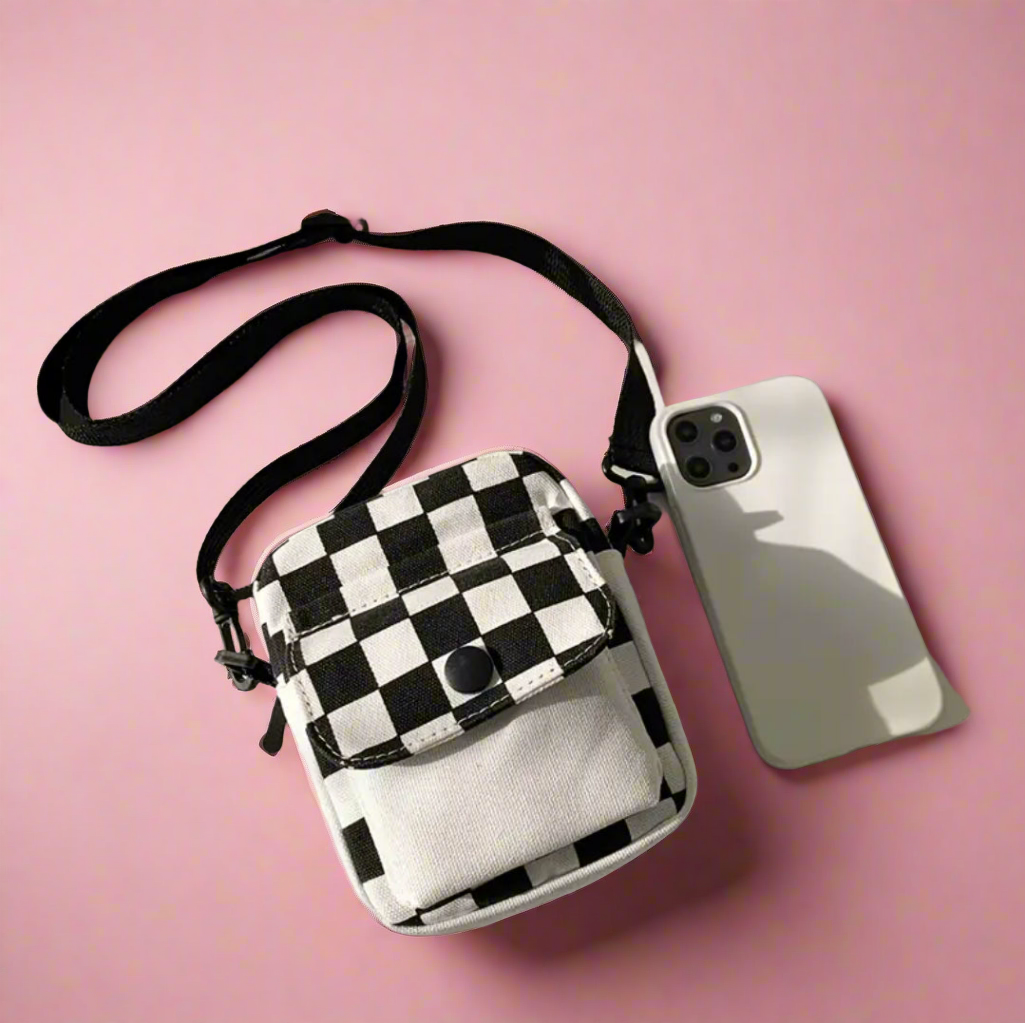 Checkered Black and White Bag