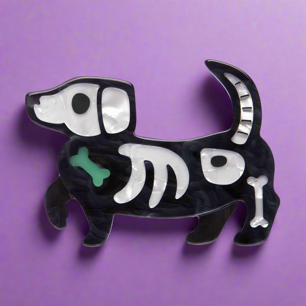 Doggo Darkness Glow in the Dark  Brooch by Erstwilder